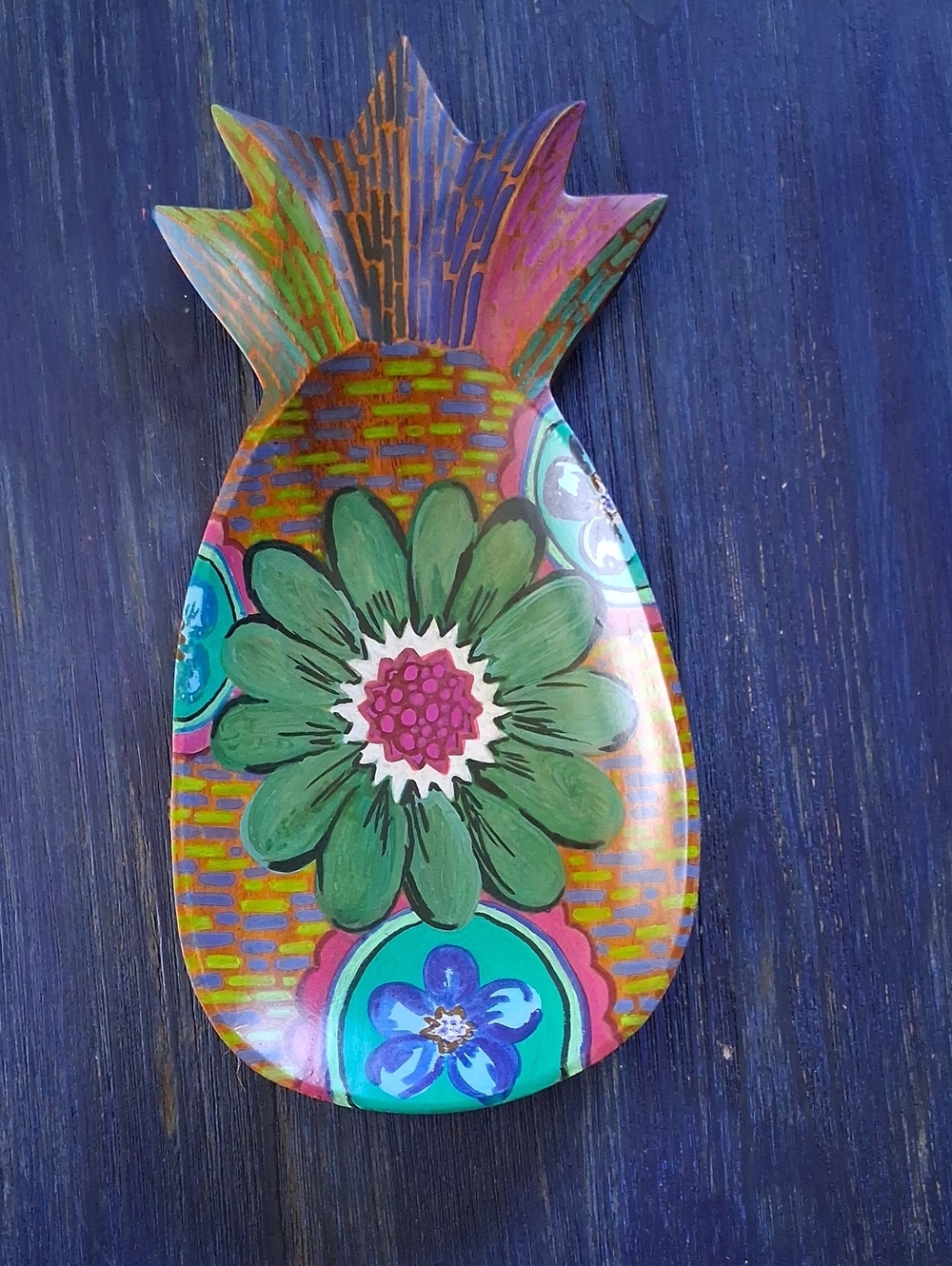 Colorful Pineapple Drcorative Dish/Tray, 12"